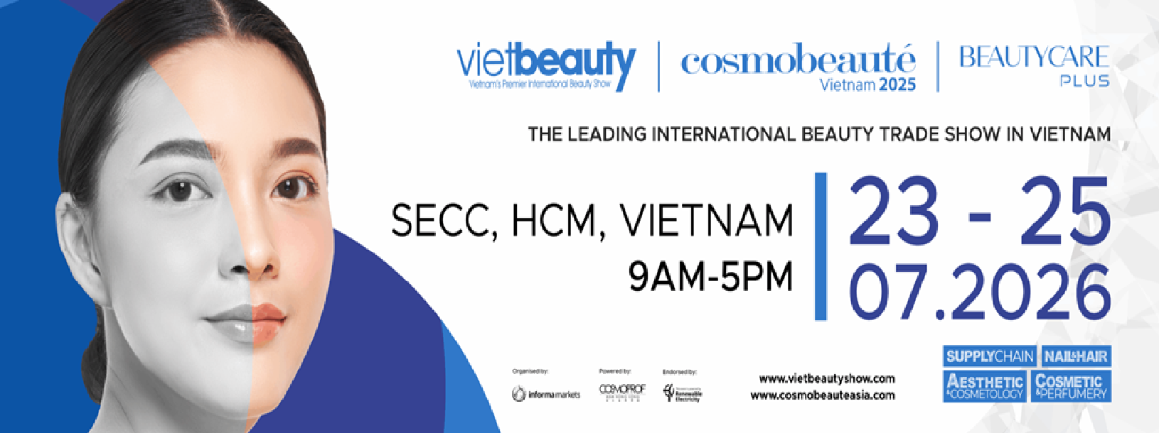 Triển Lãm Quốc tế chuyên ngành Thẩm mỹ, Làm đẹp, Mỹ phẩm, Chăm sóc móng, Tóc và Spa